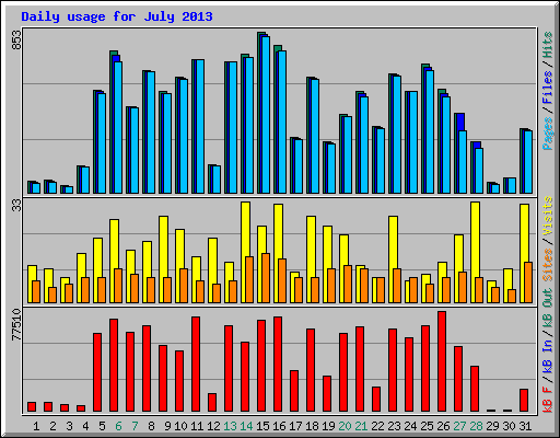 Daily usage for July 2013