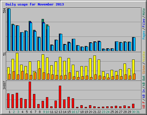 Daily usage for November 2013