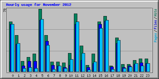 Hourly usage for November 2012