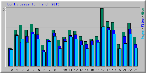 Hourly usage for March 2013