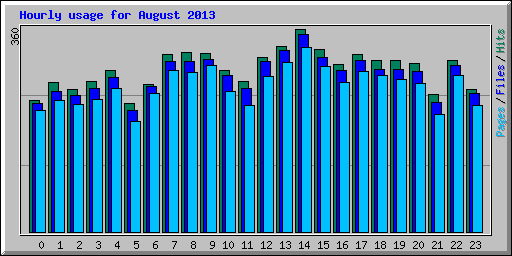 Hourly usage for August 2013