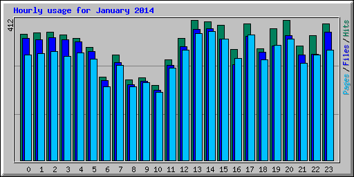 Hourly usage for January 2014