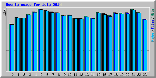 Hourly usage for July 2014