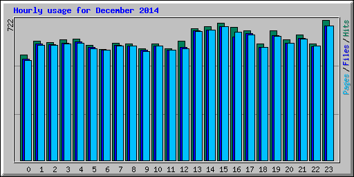 Hourly usage for December 2014