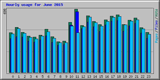 Hourly usage for June 2015