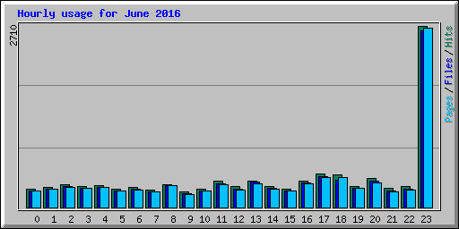 Hourly usage for June 2016
