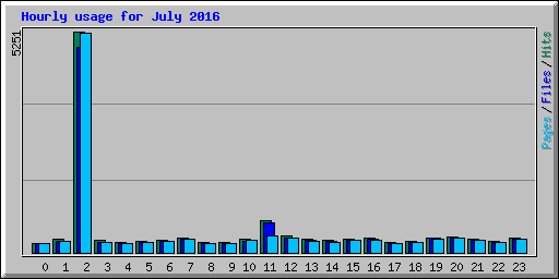Hourly usage for July 2016