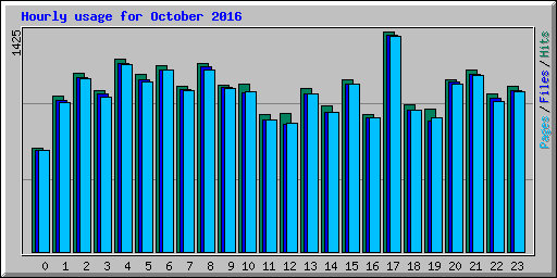 Hourly usage for October 2016