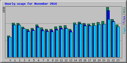 Hourly usage for November 2016