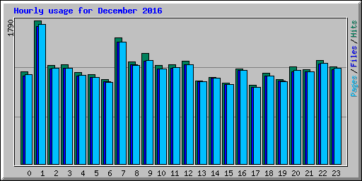 Hourly usage for December 2016