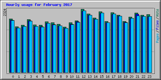 Hourly usage for February 2017