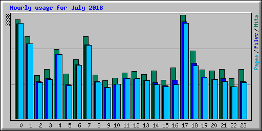 Hourly usage for July 2018