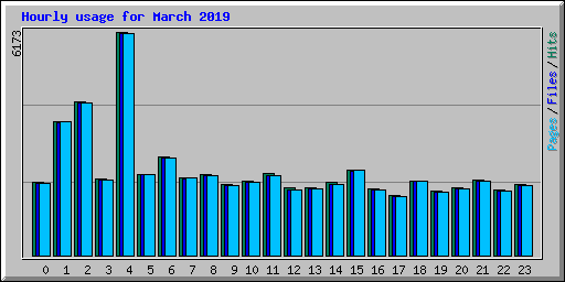 Hourly usage for March 2019